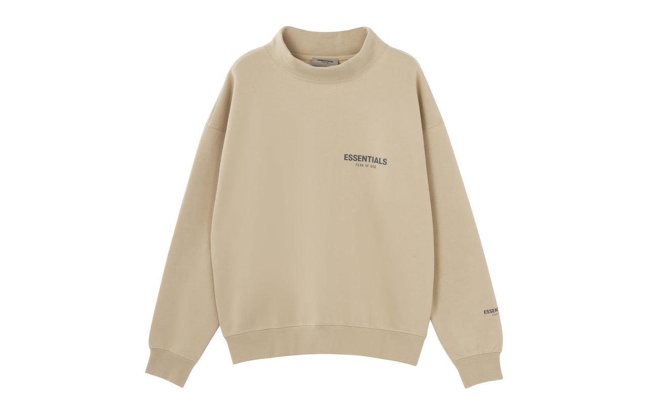 Fear of God Essentials FW21 Mock Neck Sweatshirt Beige FOG-FW21-111