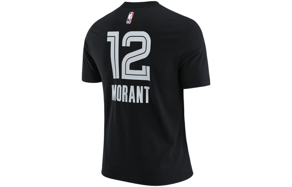 Nike Casual Alphabet Numeric Printing Round Neck Pullover Short Sleeve Memphis Gray Memphis Grizzlies Black DM0447-010