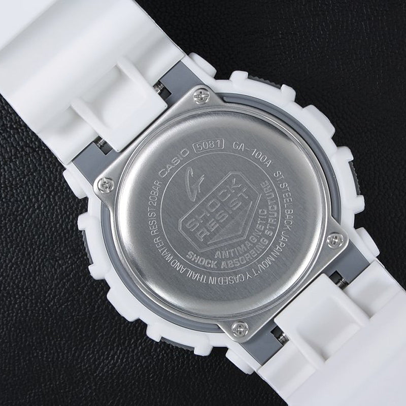 CASIO G-Shock Analog-Digital 'White' GA-100A-7A
