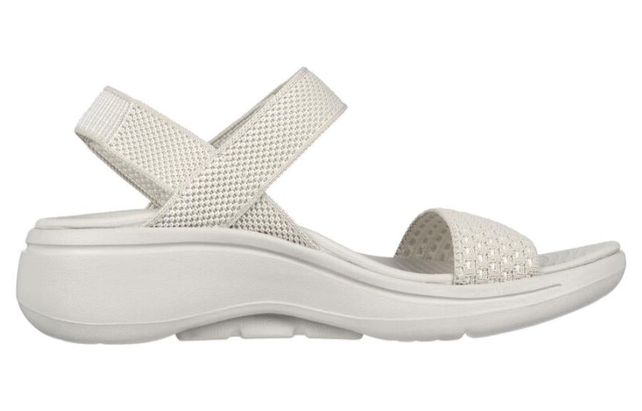 (WMNS) Skechers Go Walk 5 Arch Fit Polished Sandals 'White' 140264-NAT