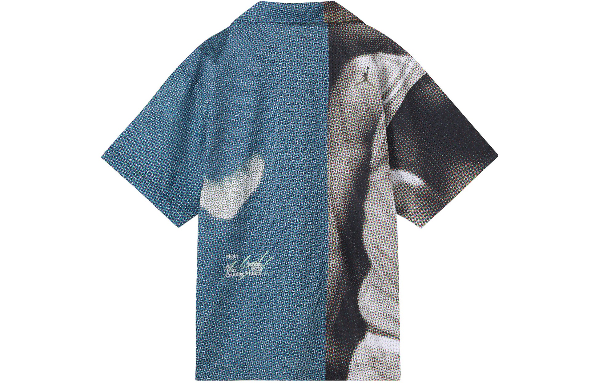 Air Jordan Printing Colorblock Wide Version Embroidered lapel Short Sleeve Shirt Black DM1397-010