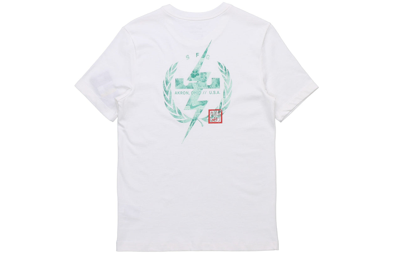 Nike LeBron logo Printing Short Sleeve White DD0001-100