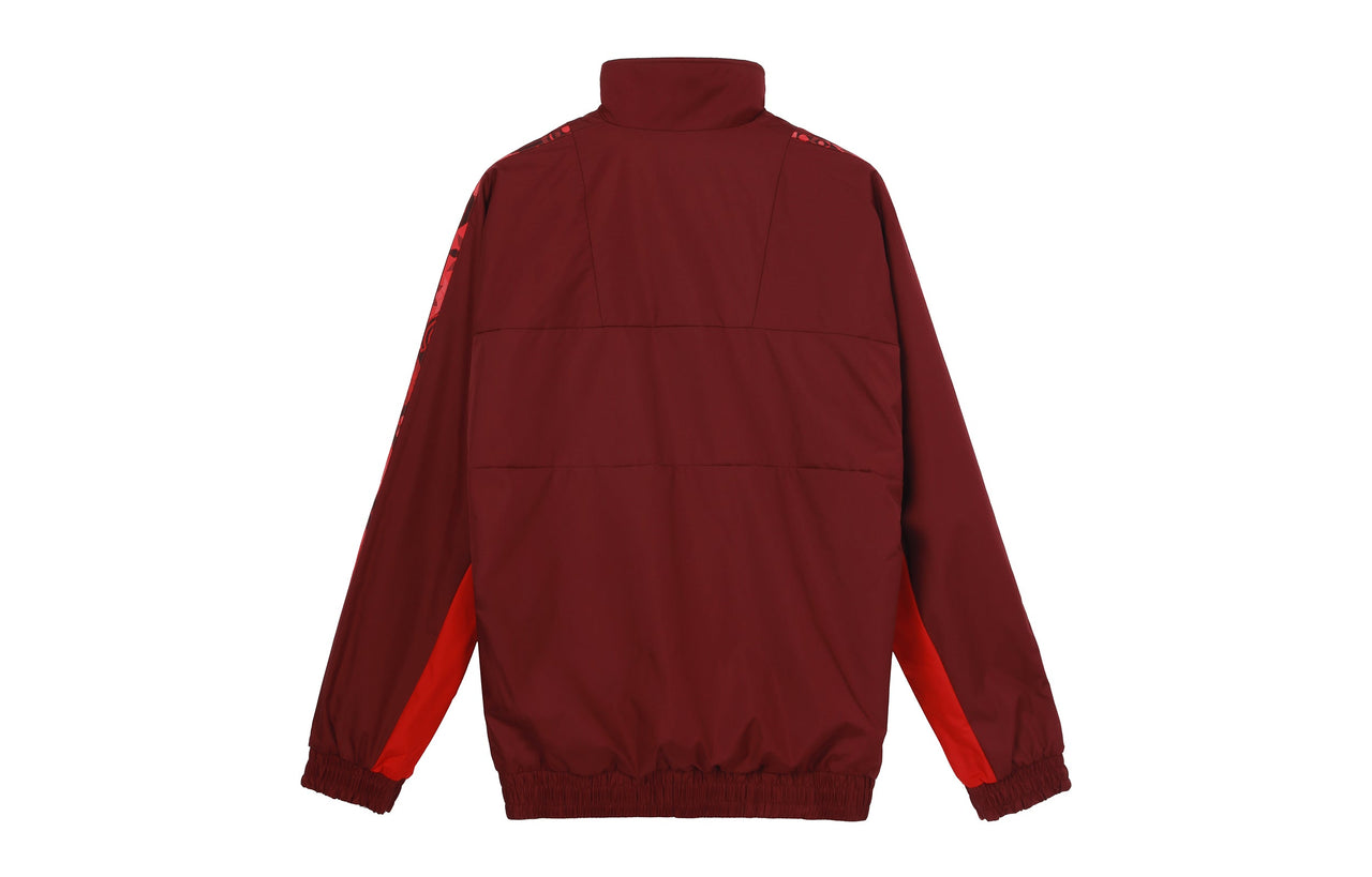 adidas limited Reversible Fleece Lined Colorblock Stand Collar logo Jacket Red HC0270