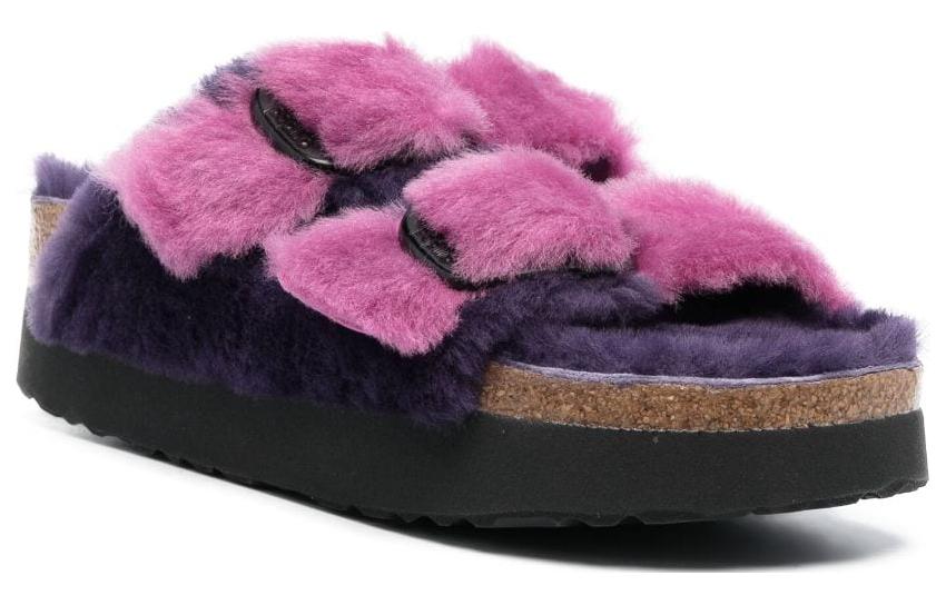 (WMNS) Birkenstock Arizona Big Buckle PAP Fur ' Purple Orchid/Dark Berry' 1025452