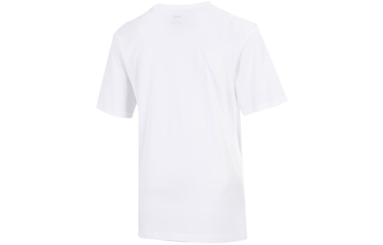 (WMNS) PUMA Logo Printing Round Neck Short Sleeve White 848318-02