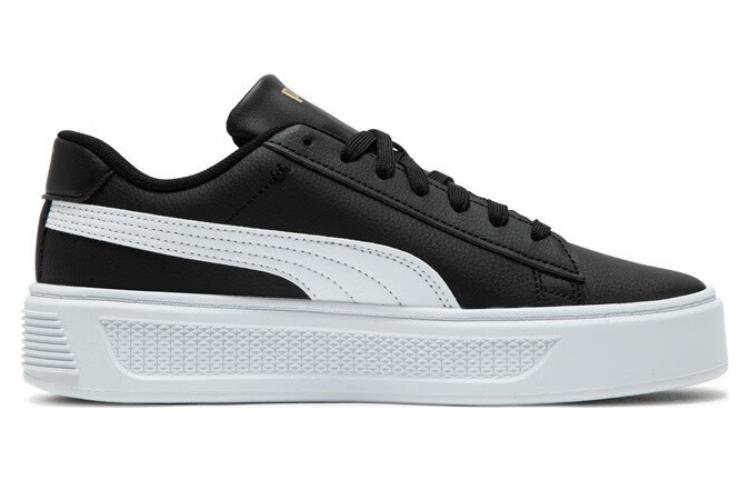 (WMNS) PUMA Smash Platform v3 Sneakers 'Black White' 390758-02