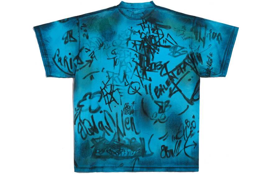 Balenciaga Skater Graffiti T-Shirt 'Blue Sky' 739028TOVA74900