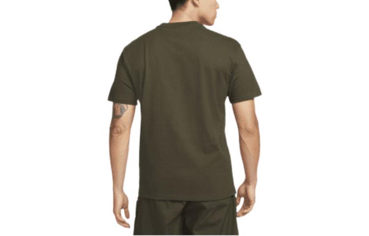 Men's Nike Landscape Logo Printing Round Neck Casual Short Sleeve Green T-Shirt DQ1020-355