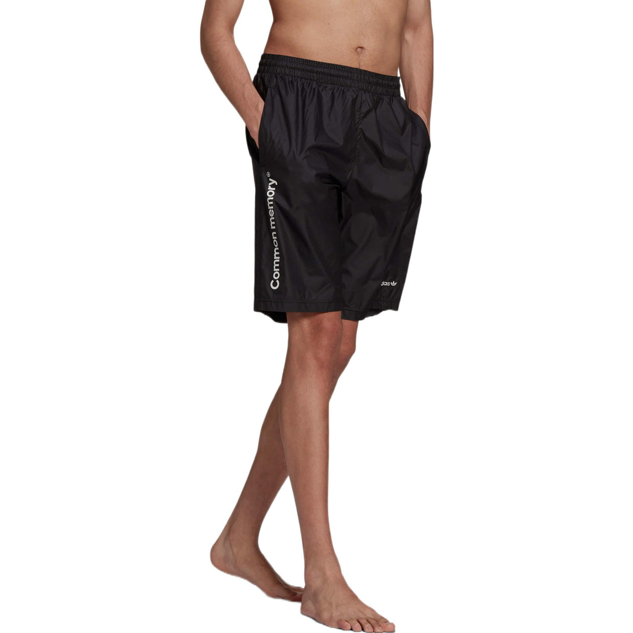 Men's adidas Solid Color Sports Alphabet Printing Shorts Black HC7125