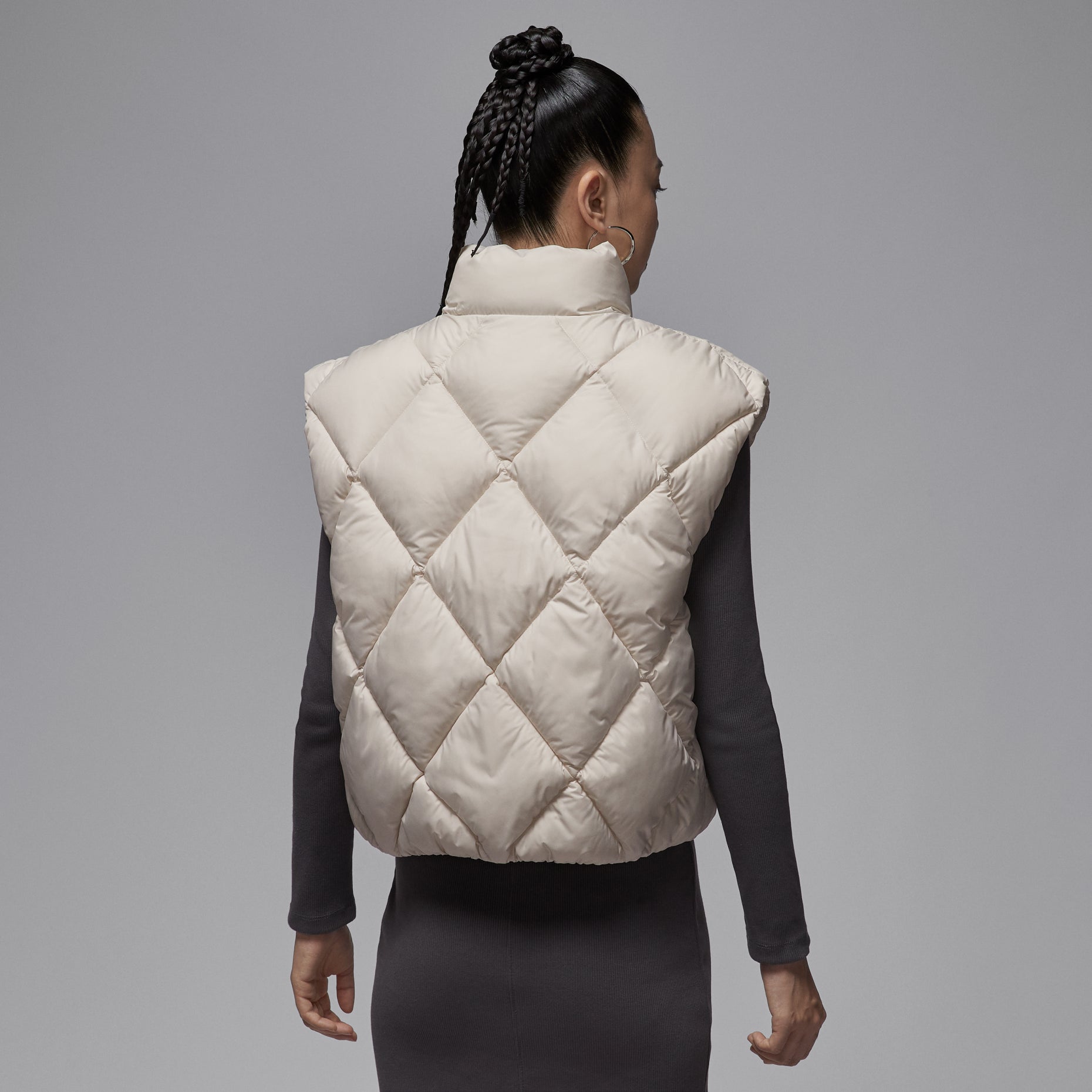 (WMNS) Air Jordan Brooklyn Quilted Puffer Vest 'Light Orewood Brown'  HV0414-104