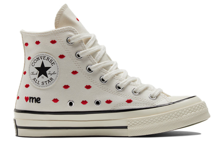 Converse Chuck 70 Embroidered Lips High 'Love Me - Vintage White' A01601C