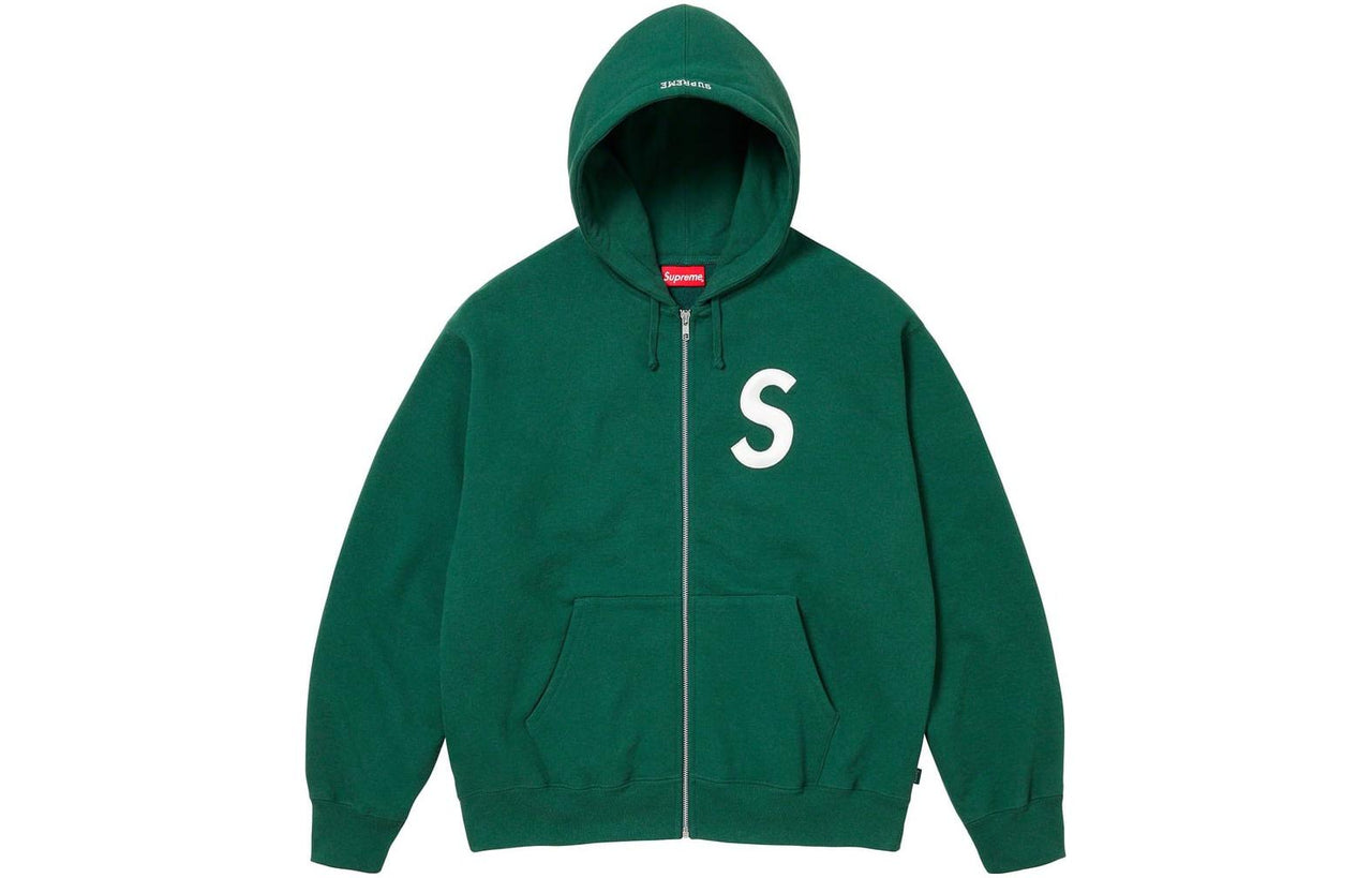 Supreme FW23 Week3 S Logo Zip Up Hooded Sweatshirt Jacket 'Green' SUP-FW23-071