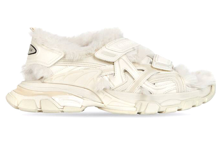 (WMNS) Balenciaga Track Sandals 'Fake Fur White' 668560W3CQ39700