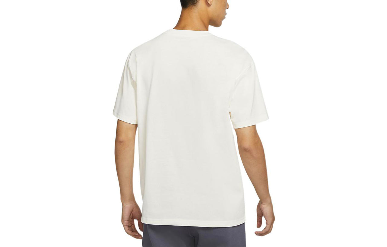 Nike Sportswear Solid Color Flowers Logo Printing Knit Casual Round Neck Short Sleeve White DM2189-902