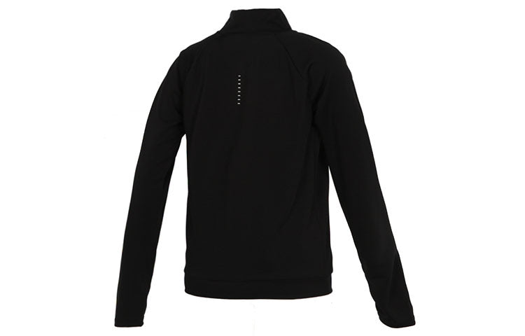 (WMNS) Nike DRI-FIT Half Zipper Quick Dry Reflective Sports Long Sleeves Black T-Shirt DD6842-010