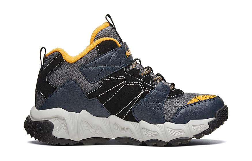 (GS) Skechers Velocitrek Mid Peak Athletic Shoes 'Grey Blue Yellow' 660074L-NVBK