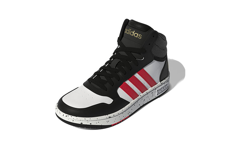 (GS) adidas Hoops Mid 'Black White Vivid Red' HR0227