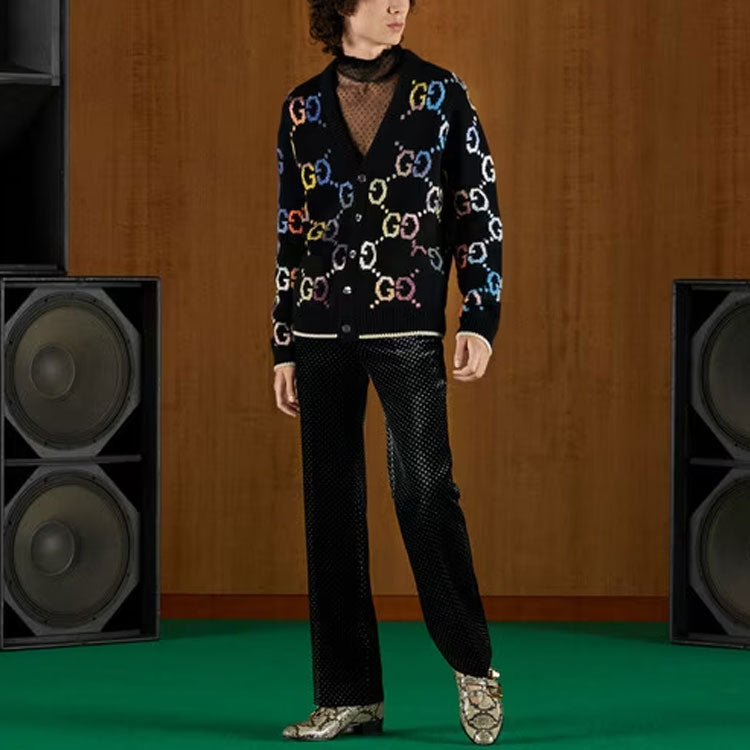 Gucci GG Wool Jacquard Cardigan 'Black' 694776-XKCD4-1152