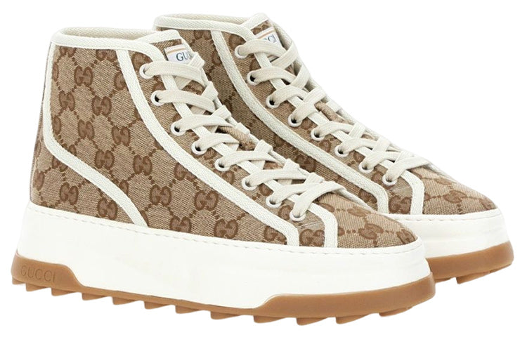 (WMNS) Gucci GG High Top Sneaker 'Beige Ebony' 746768-20Q20-9745