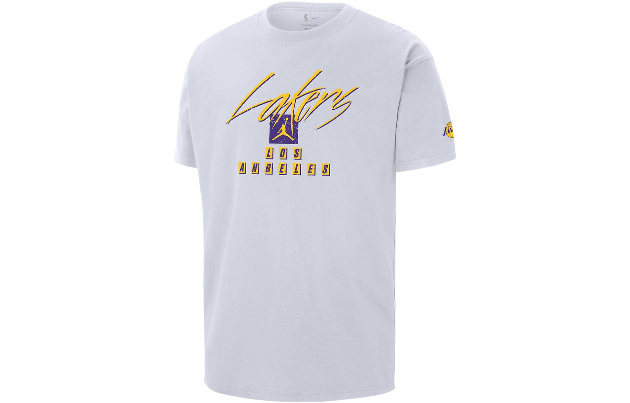 Air Jordan Los Angeles Lakers Courtside Statement Edition NBA Max90 T-Shirt 'White' FN1069-100