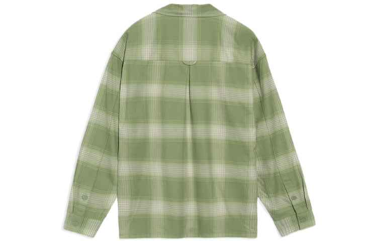 Li-Ning BAD FIVE Sports Basketball Series Plaid Loose Shirt 'Green White' ASHR195-2