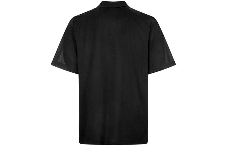 Men's Y-3 Casual Solid Color Cotton Polo Shirt Black FN3355
