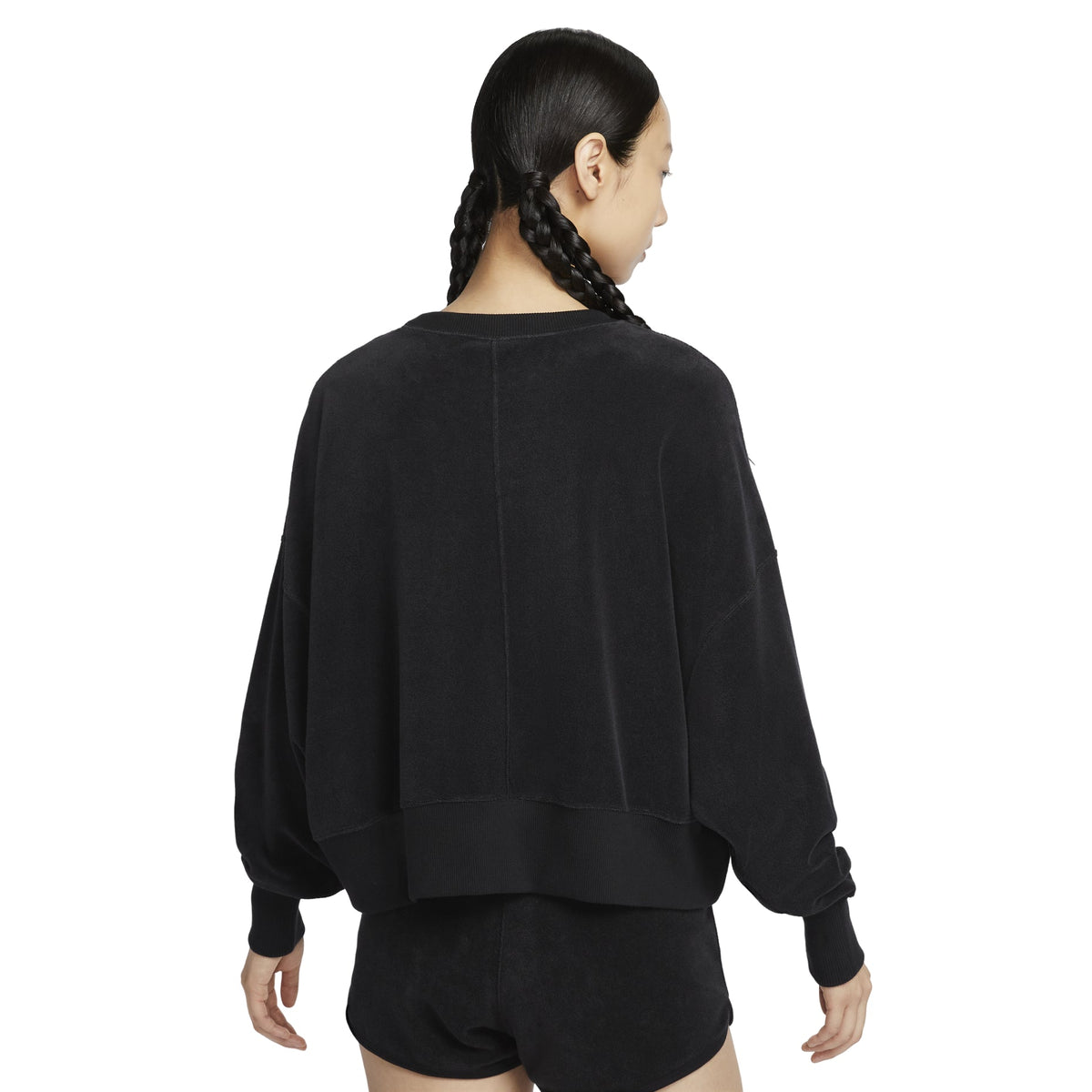 (WMNS) Nike Court Heritage Over-Oversized Crewneck Graphic Tennis Sweatshirt Asia Sizing 'Black' FQ2243-010