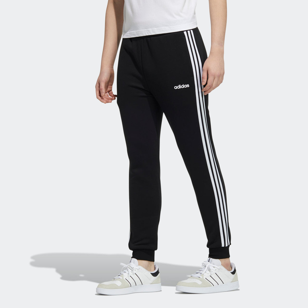 Men's adidas neo Ce 3S Flc Tp Logo Stripe Bundle Feet Sports Pants/Trousers/Joggers Black H14204