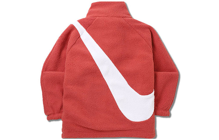 (WMNS) Nike logo lamb's wool reversible Stay Warm Stand Collar Jacket Red CZ4064-897