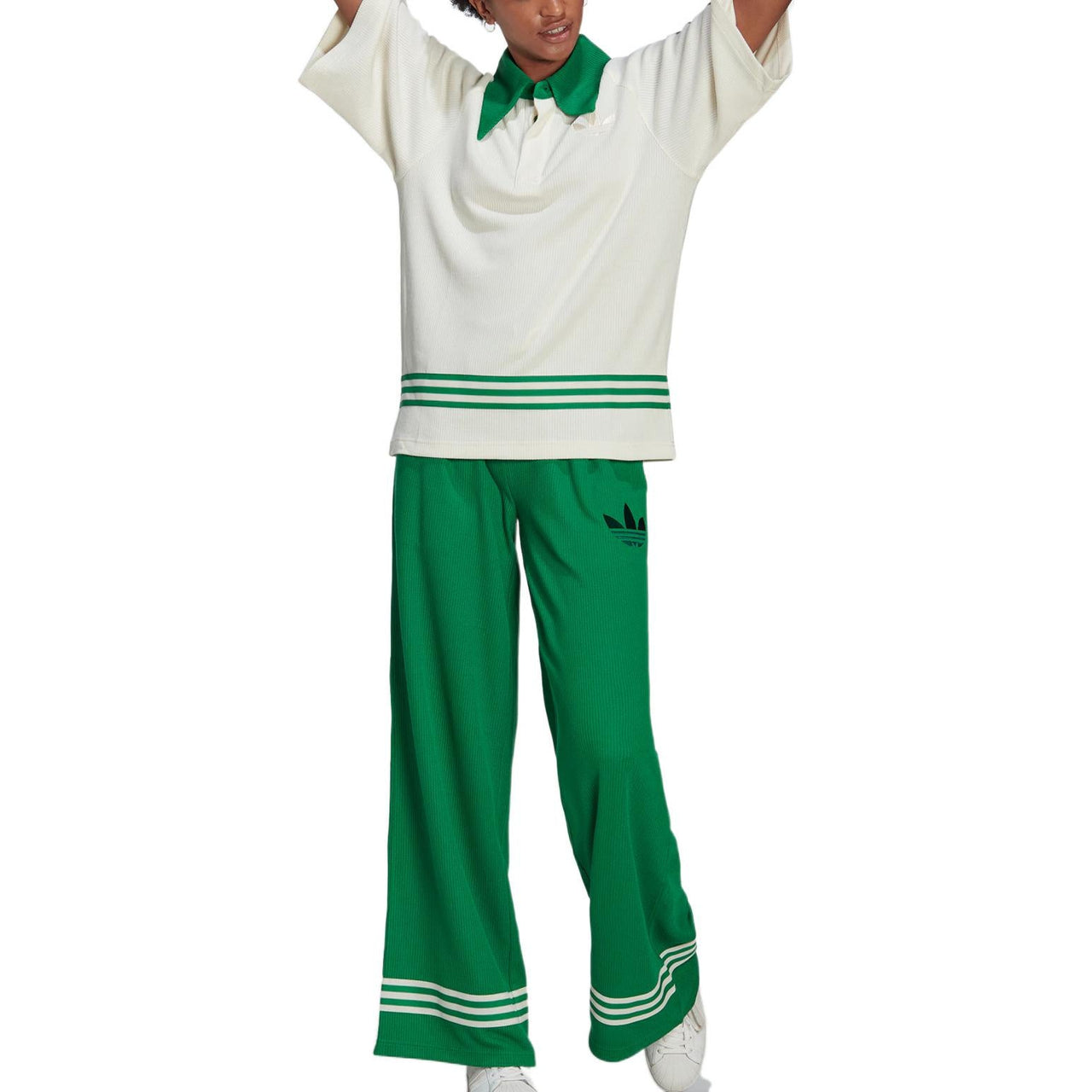 (WMNS) adidas Adicolor 70s Neck T-shirt 'White Green' IB2032