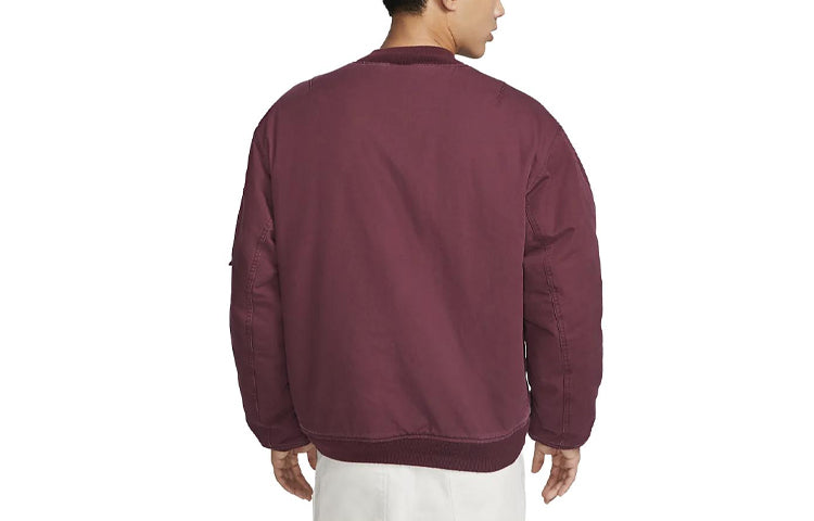 Nike Life Woven Flight Jacket 'Night Maroon' DX0681-681