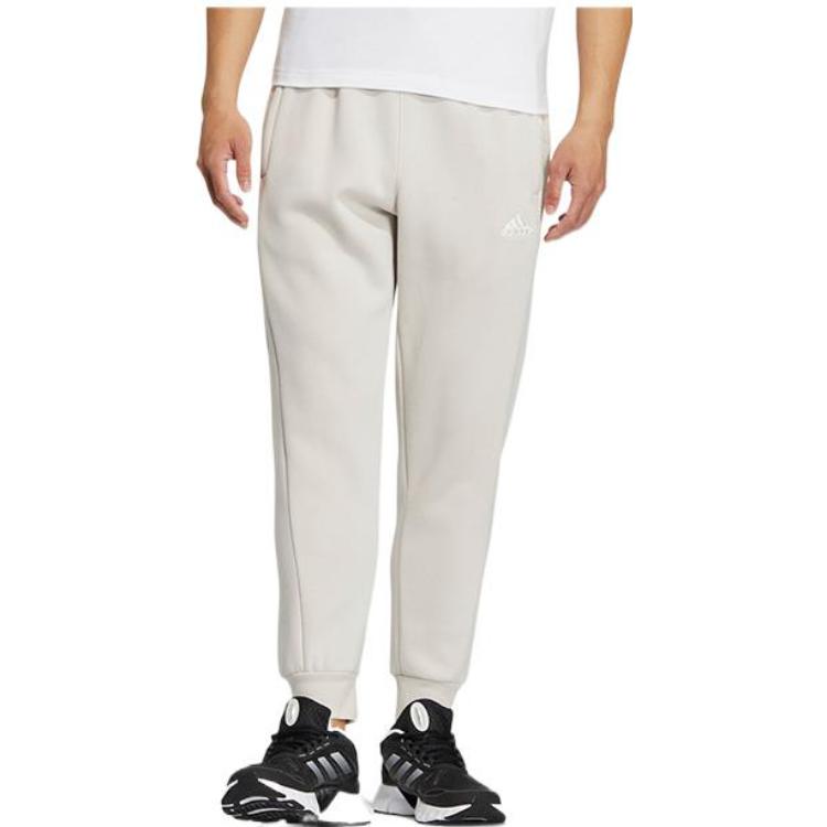 adidas Solid Color Pattern Printing Bundle Feet  Sports Pants Men's Jade White HN9004