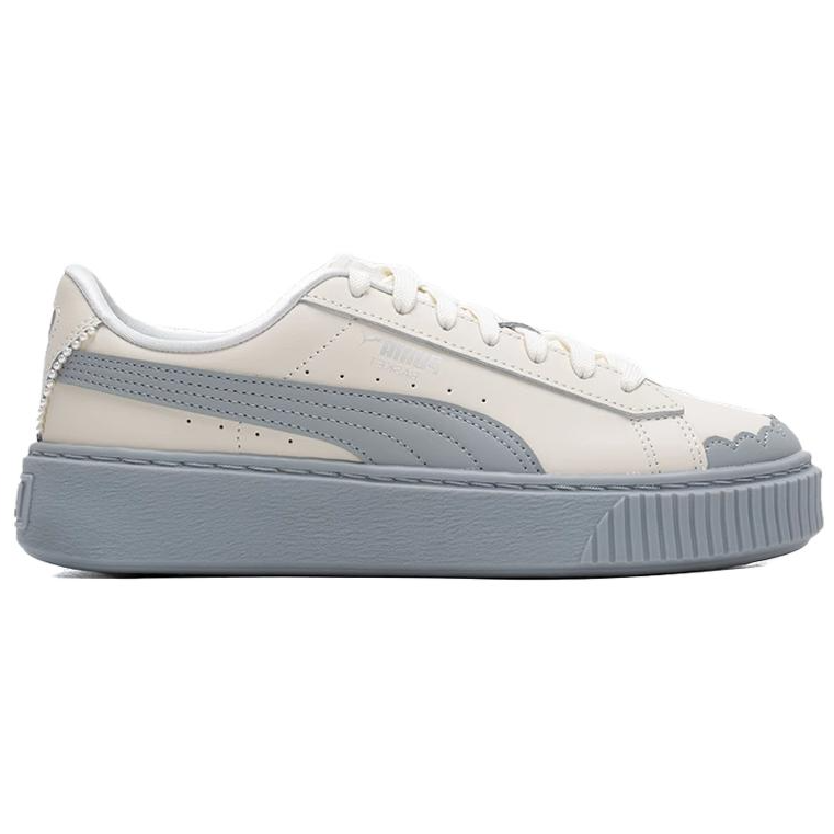 (WMNS) PUMA Basket Platform Shoes 'Pearl White Blue' 398910-04
