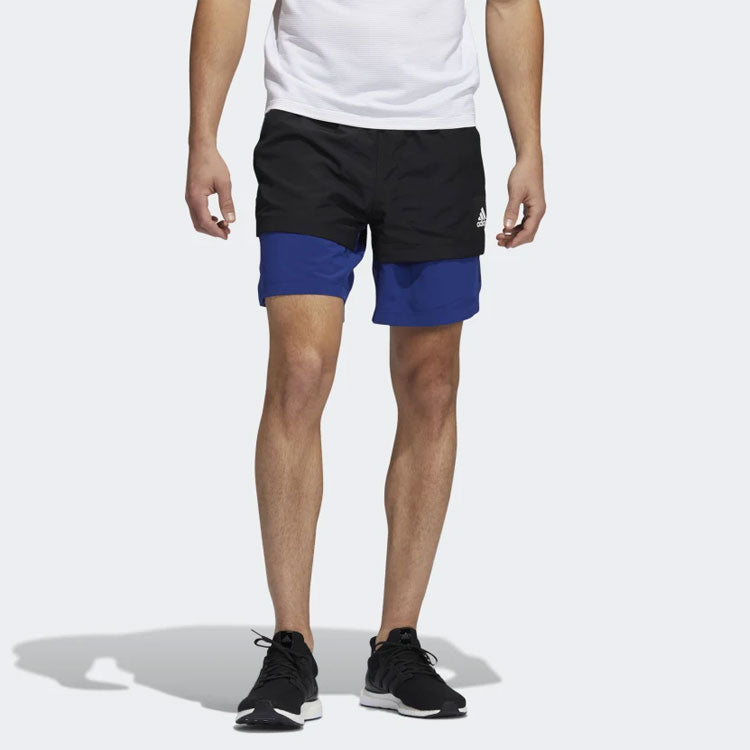 adidas Colorblock Gym Sports Shorts Blue H33615