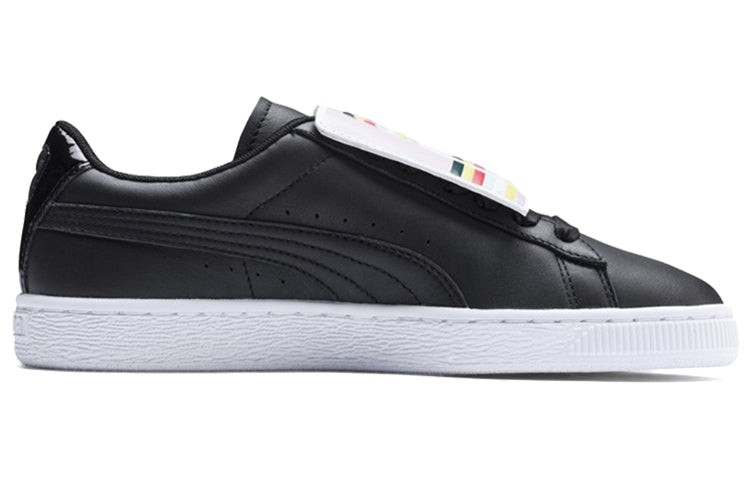 (WMNS) PUMA Basket Badge Casual Sneakers Black/White 369183-02