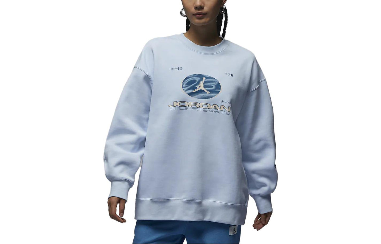 (WMNS) Air Jordan Fearless Fleece Sweatshirt Asia Sizing 'Light Blue' FV4021-423