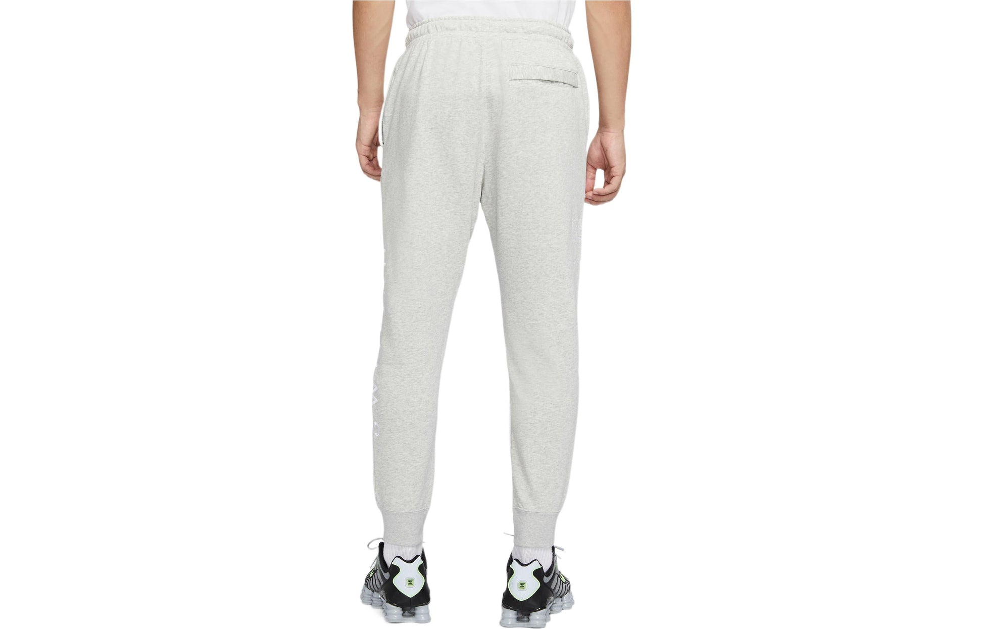 Men's Nike Printing Brand Logo Solid Color Lacing Bundle Feet Sports Pants/Trousers/Joggers Autumn White DJ0468-050