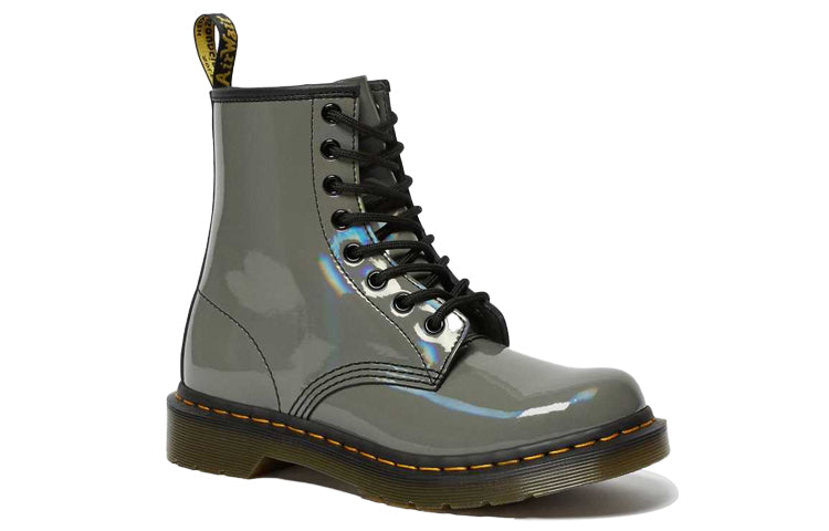 (WMNS) Dr. Martens 1460 Rainbow Patent Lace Up Boots 'Gunmetal' 26705029