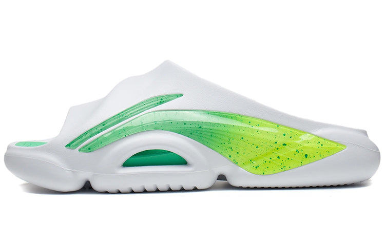 Li-Ning 8 PE Courtside Slides 'White Green' ABTS009-14