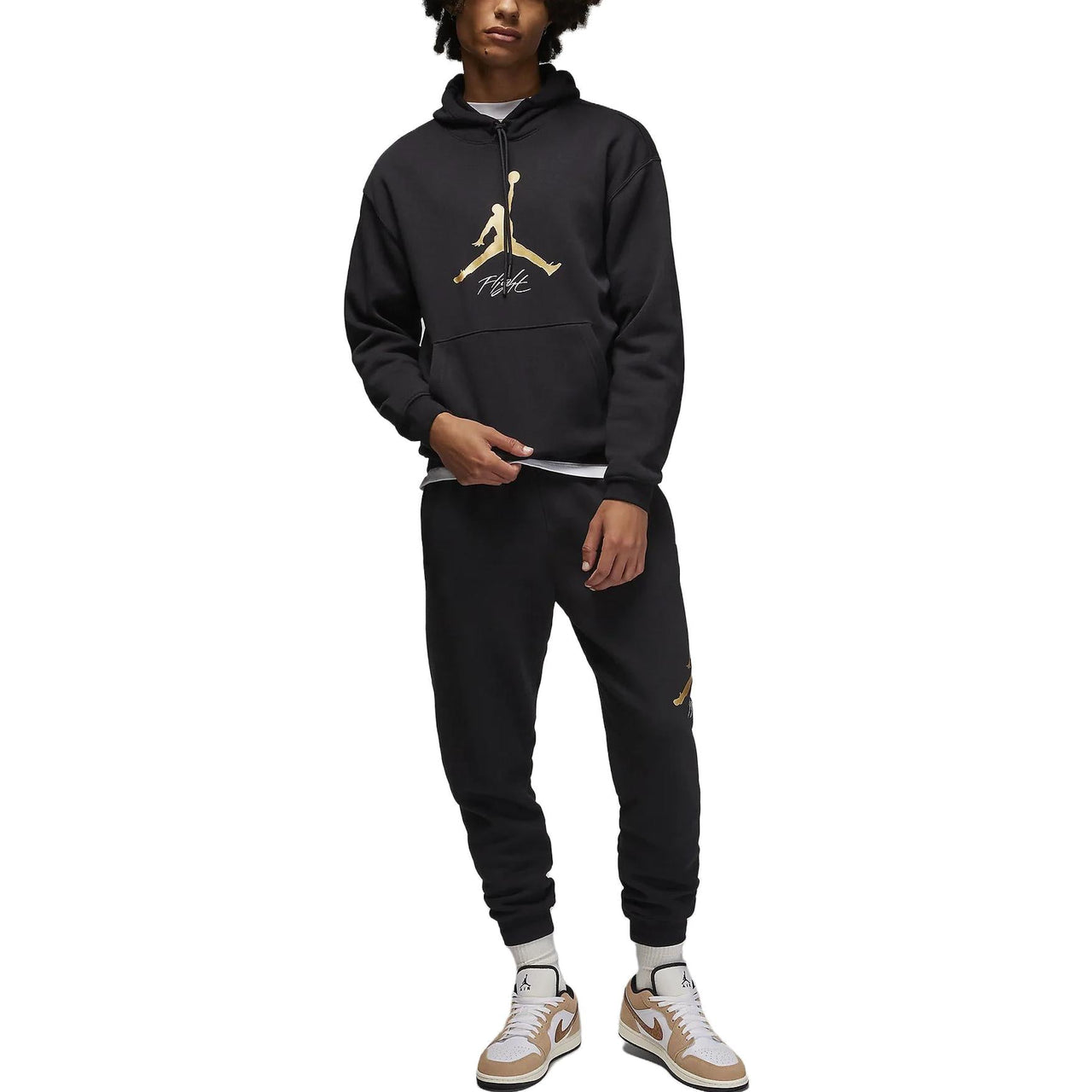 Air Jordan Fleece Baseline Lifestyle Hoodie 'Black Gold' FD7545-011