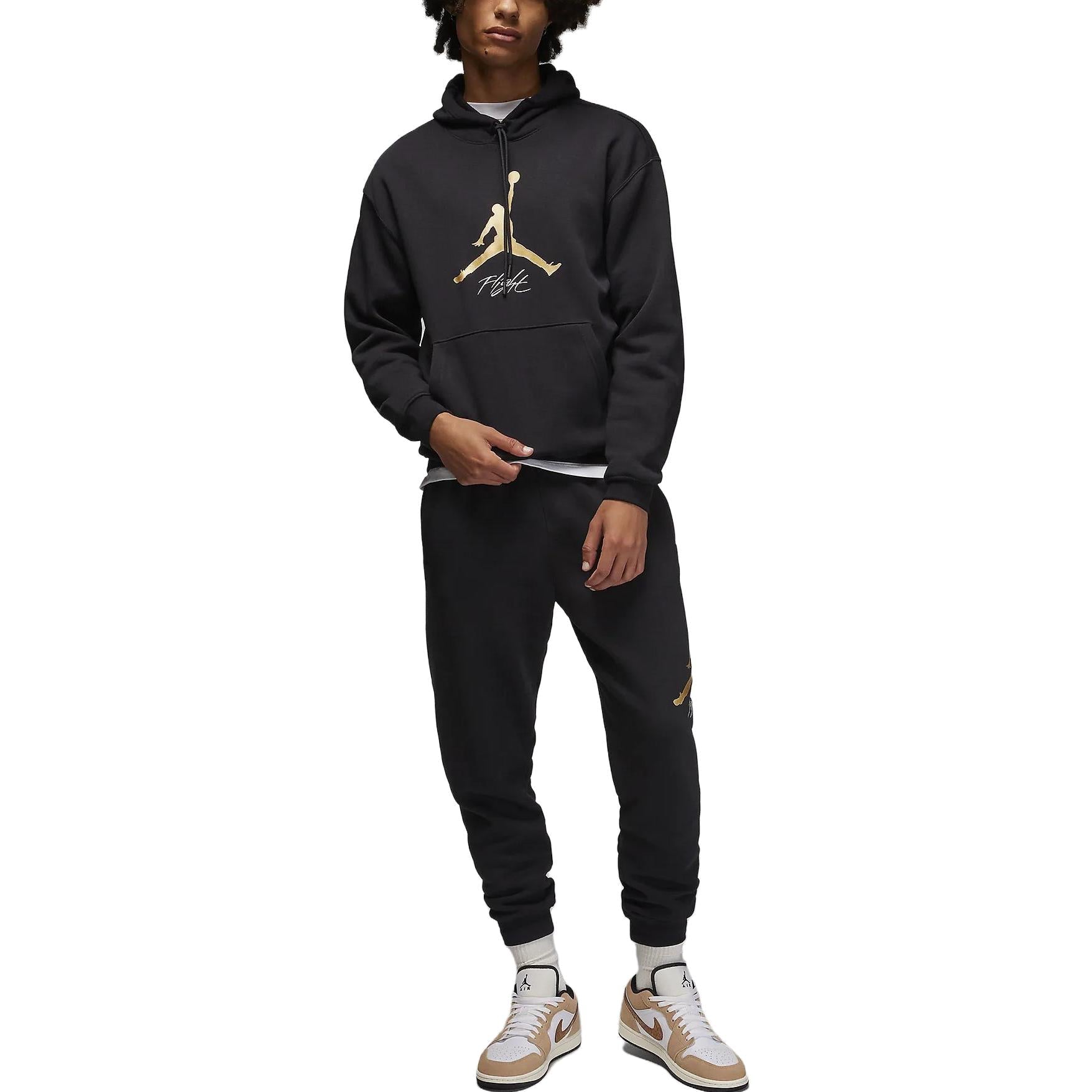 Air Jordan Fleece Baseline Lifestyle Hoodie 'Black Gold' FD7545-011