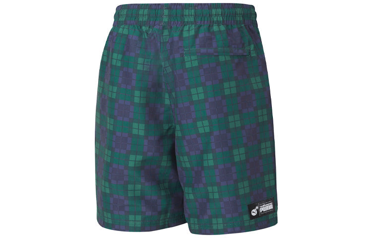 PUMA x The Hundreds Crossover Printing Athleisure Casual Sports Shorts Green 596752-02
