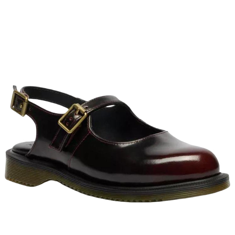 (WMNS) Dr. Martens Madaline Mary Jane Rub Off Leather Sling Back 'Cherry Red' 42133600