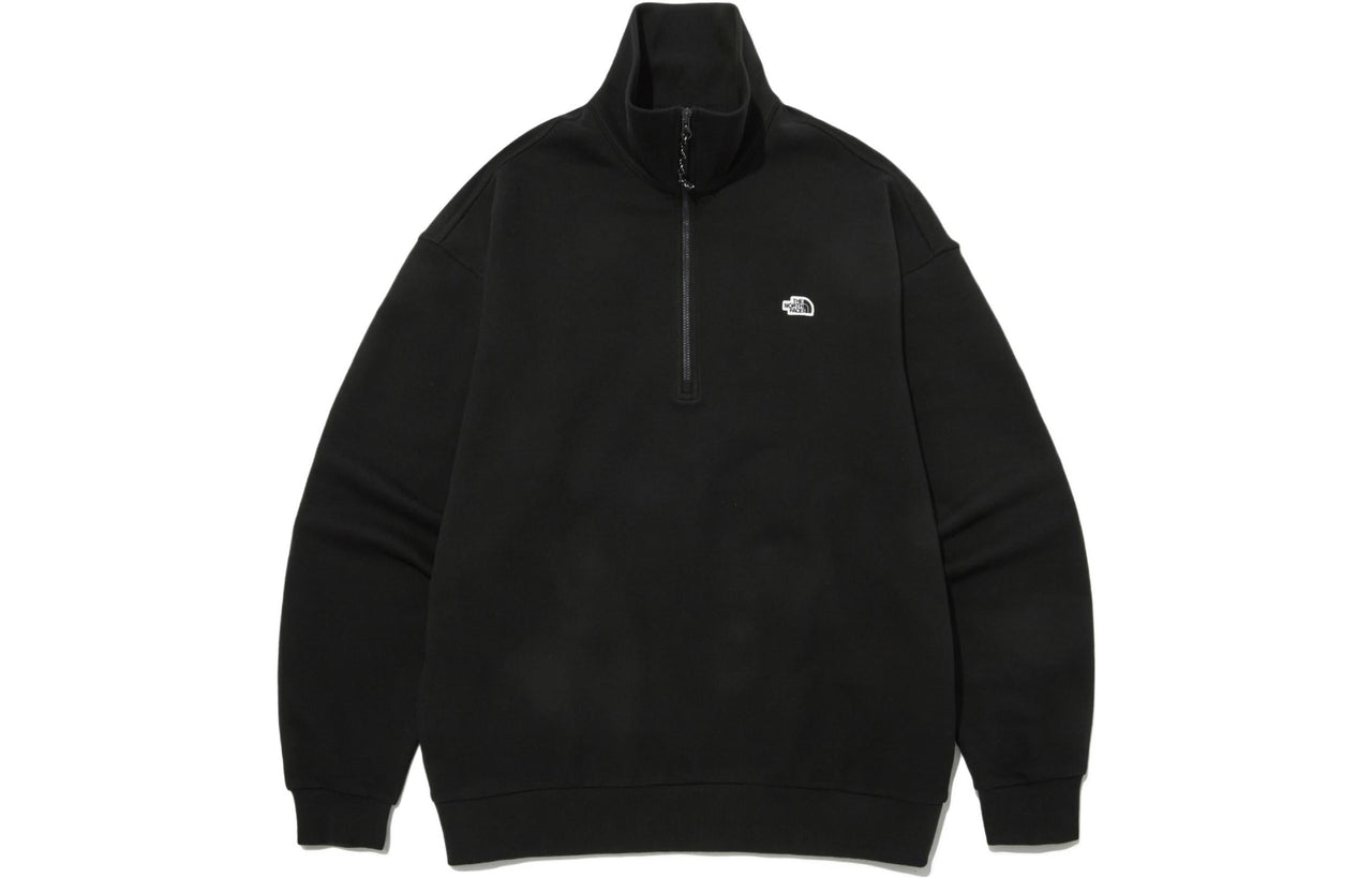 THE NORTH FACE Logo Fleece Half Zip Sweater 'Black' NM5MP03B