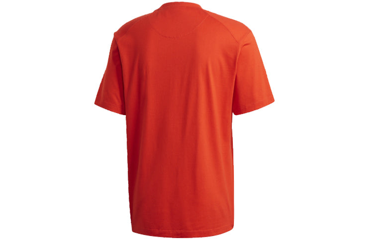 Men's Y-3 Solid Color Logo Short Sleeve Red T-Shirt FN3360