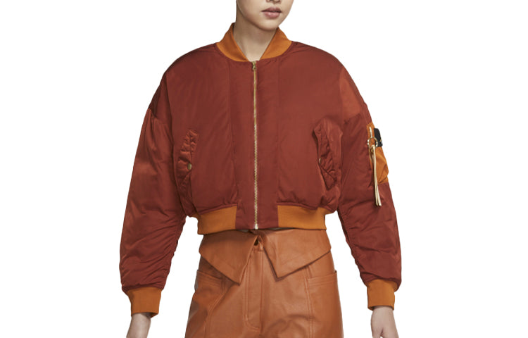 (WMNS) Air Jordan Flight Jacket 'Orange Brown' CW6449-832