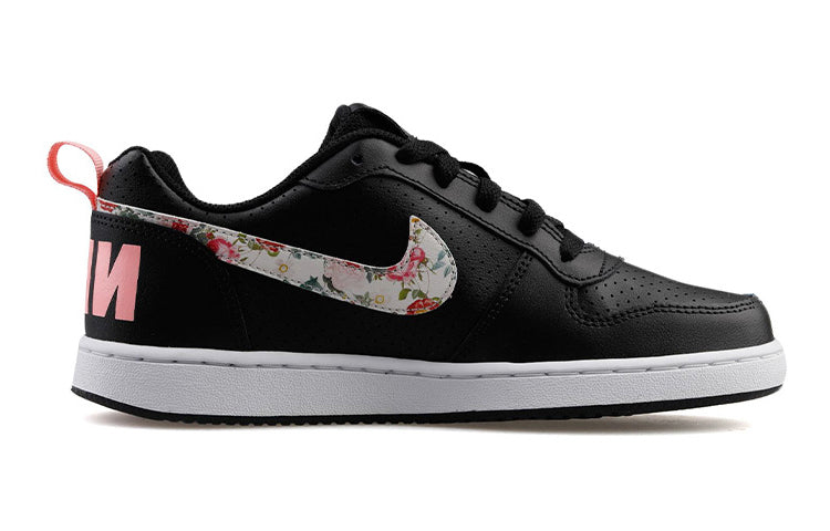 (GS) Nike Court Borough Low VF 'Floral Swoosh - Black' BQ7031-001