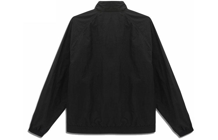 Men's adidas originals Printing Alphabet Stand Collar Long Sleeves Sports Jacket Black HN0397