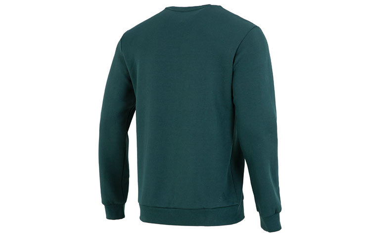 adidas Alphabet Pattern Pullover Round Neck Long Sleeves Hoodie Men's Green HN9022