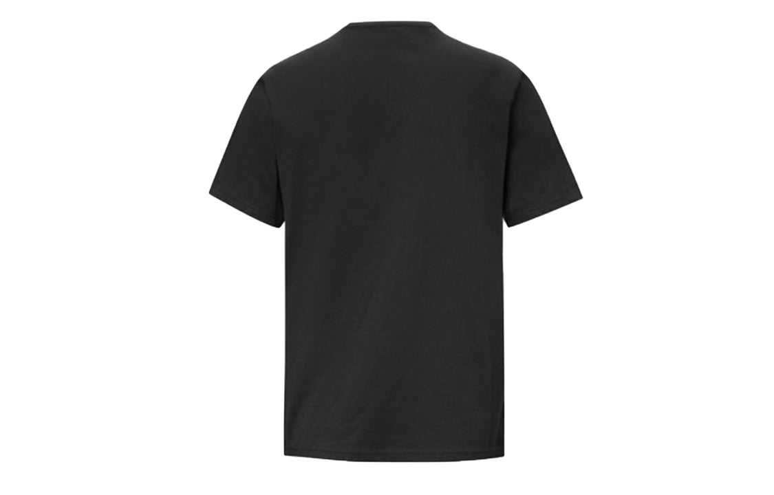 Men's Converse Loose Alphabet Printing Short Sleeve Casual Black 10019604-A02